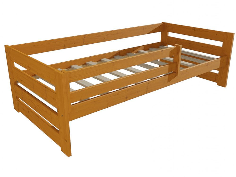 eoshop Detská posteľ DP 025 so zábranou (Rozmer: 80 x 190 cm, Farba dreva: morenie jelša)